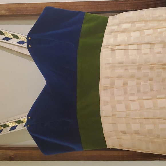 Anthropologie MÄDCHEN Velvet Bodice Flocked Silk Skirt, 6 - Picture 2 of 9